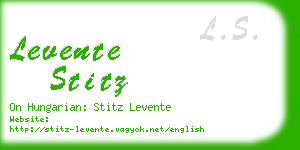 levente stitz business card